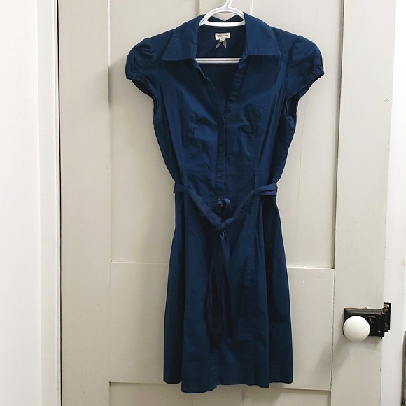 Dynamite women's SM blue button down dress with belt - Picture 1 of 8